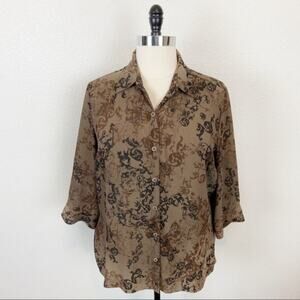 Norton McNaughton Woman Vtg Button Up Top sz 1X